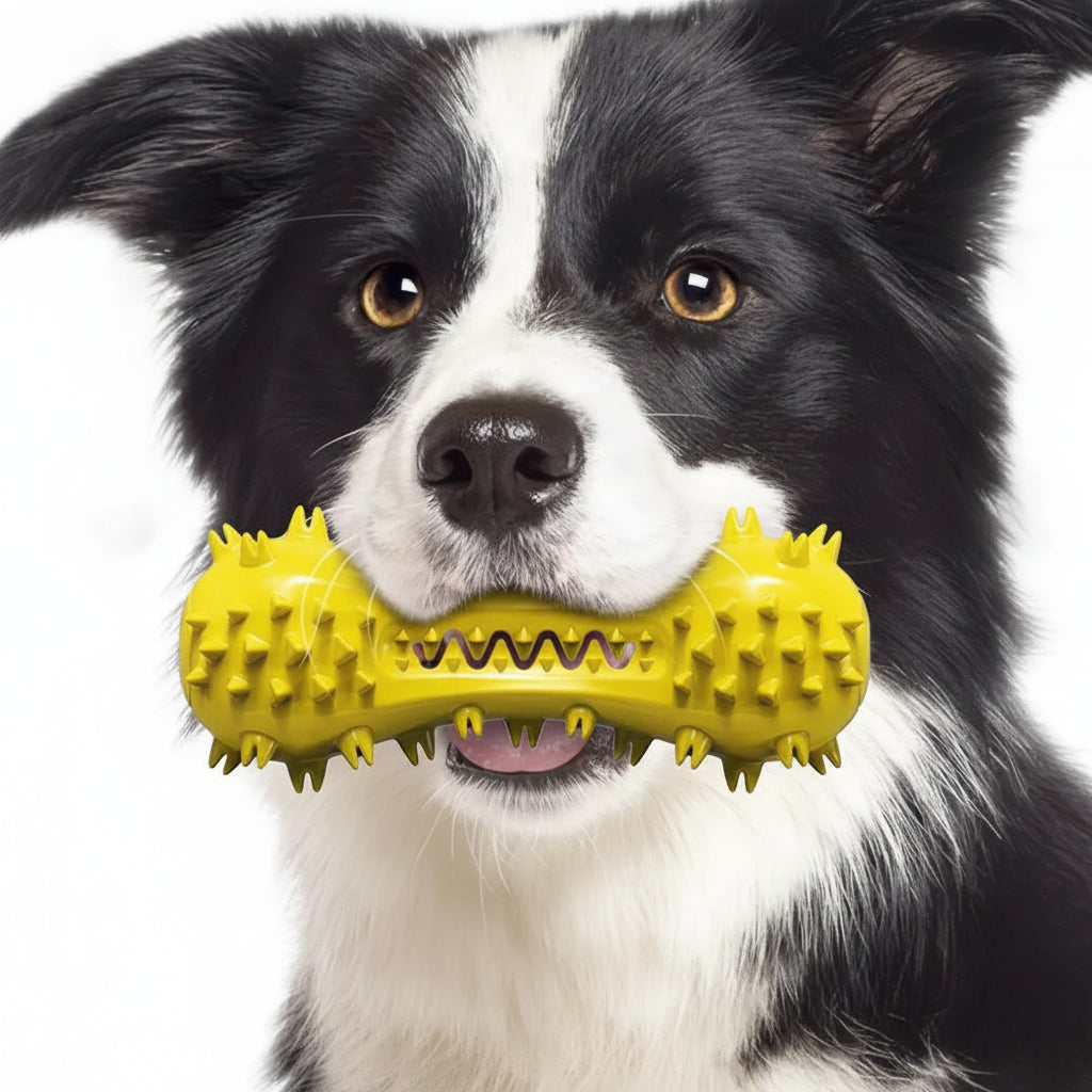 Dumbbell Shaped Squeaky Dog Chew Toy