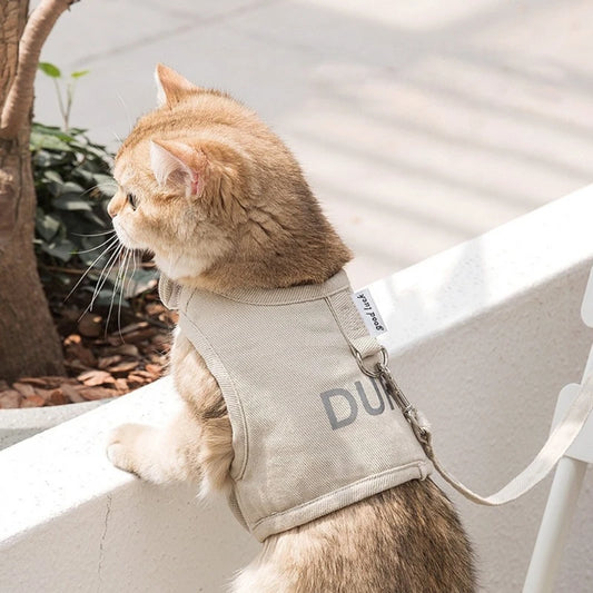 Adjustable Canvas Cat Harness and Leash Set