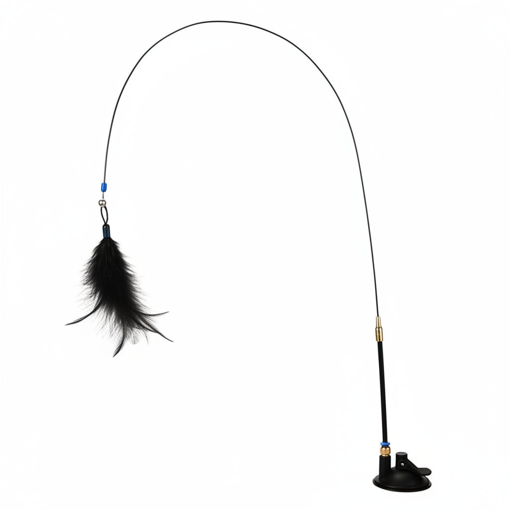 Fishing rod with a strong suction cup on a white background