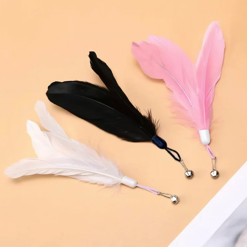 Interactive Cat Feather Wand with Suction Cup