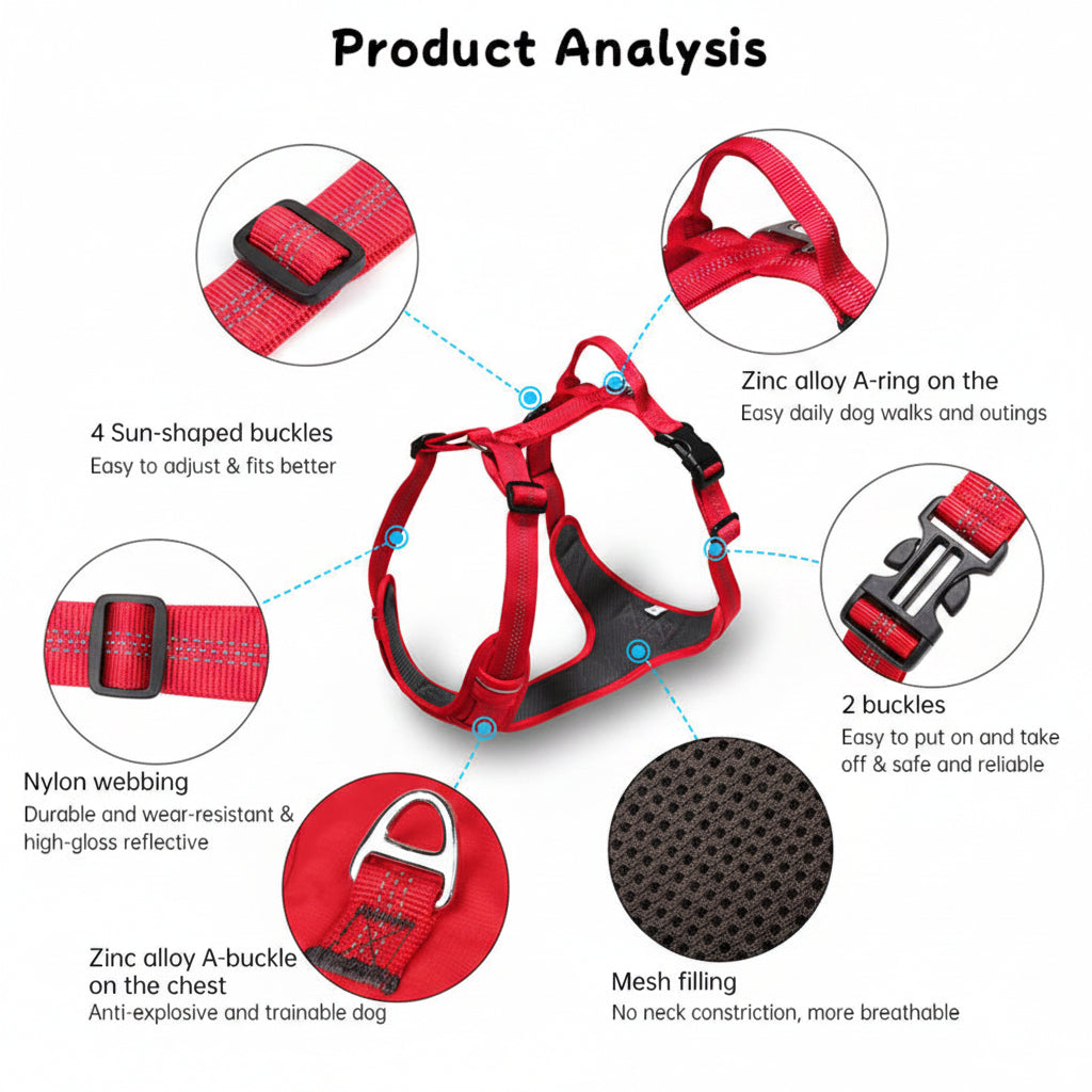 Breathable No Pull Dog Harness Set