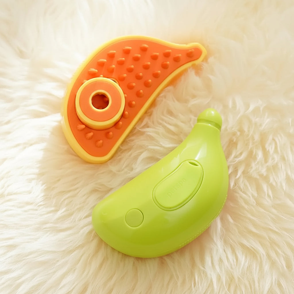 Banana Shaped Steamy Pet Grooming Brush