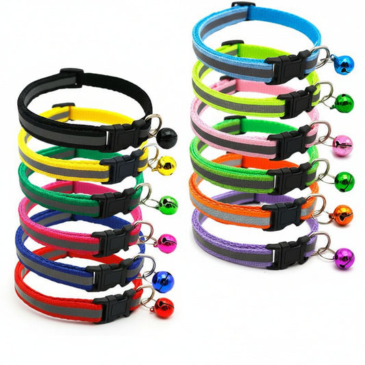 Reflective Adjustable Pet Collar with Bell
