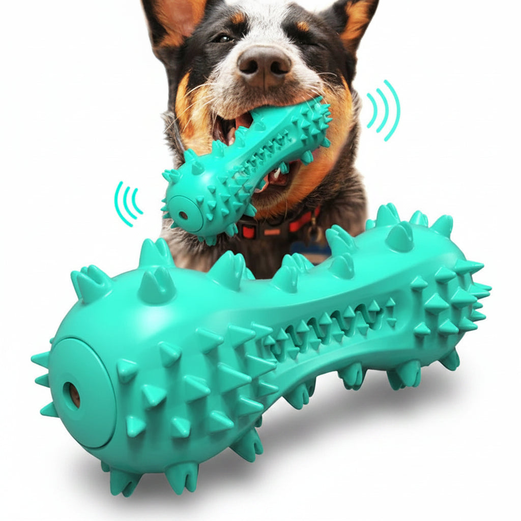 Dumbbell Shaped Squeaky Dog Chew Toy