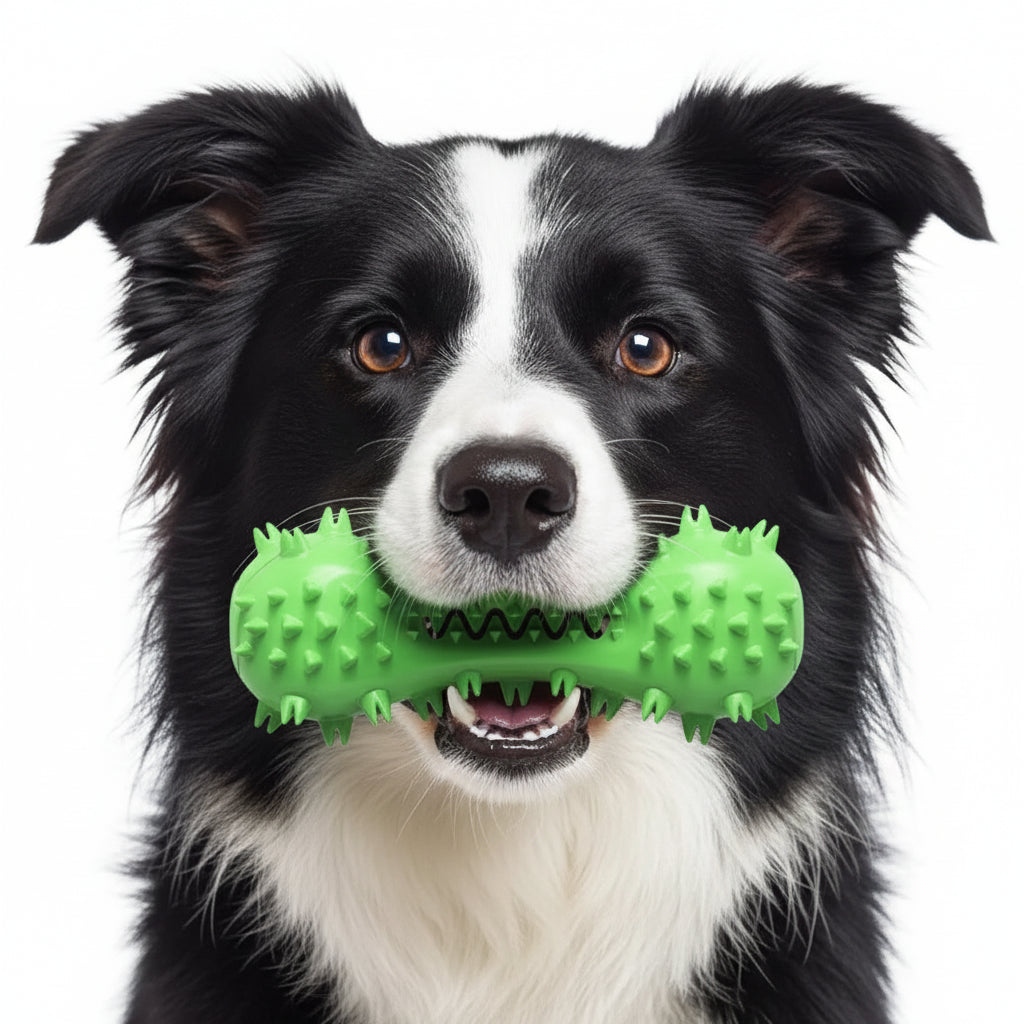 Dumbbell Shaped Squeaky Dog Chew Toy