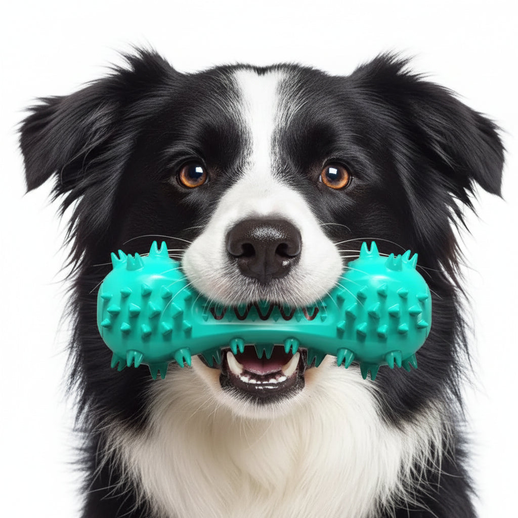 Dumbbell Shaped Squeaky Dog Chew Toy
